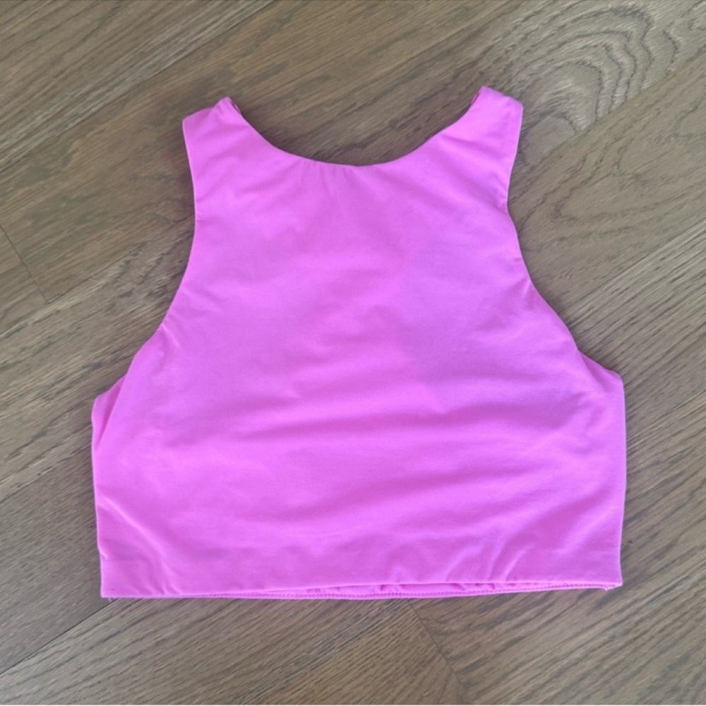 SKIMS Fits Everybody High Neck Bralette Crop Top in Orchid Pink size S
